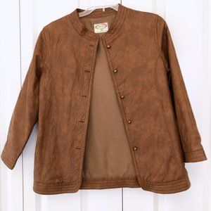 Joyfolie Tan Faux Leather Jacket